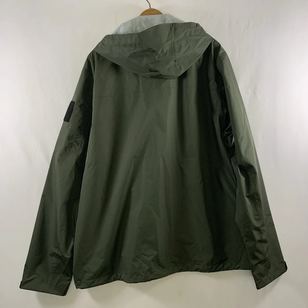 Baerskin Tactical Waterproof Hooded Rain Jacket Mens XL Dark Green Utility New